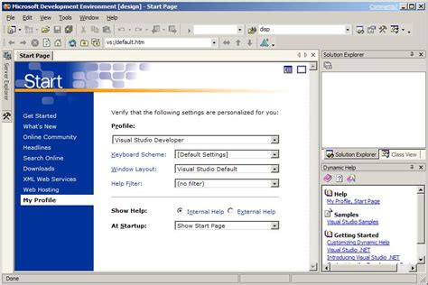Visual Studio IDE with .NET .